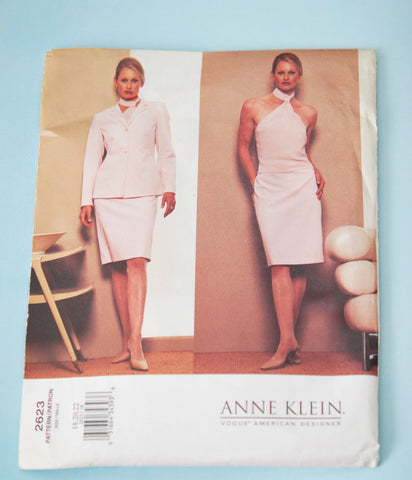 Designer Vogue 2623 Pattern Anne Klein Evening or Day Jacket Skirt  Sexy Halter Top Pattern Vintage Sewing Pattern SZ 18-20-22 UNCUT