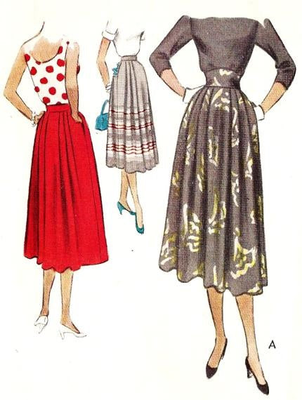 50 LOVELY Skirt Pattern McCall 8296 Shaped and Raised Waistband or Regular Softly Pleated Skirt Waist 28 Vintage Sewing Pattern