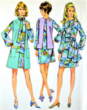RETRO 60s McCalls 2238 Dress and Sleeveless Coat Jacket Scarf Pattern Vintage Sewing Pattern UNCUT