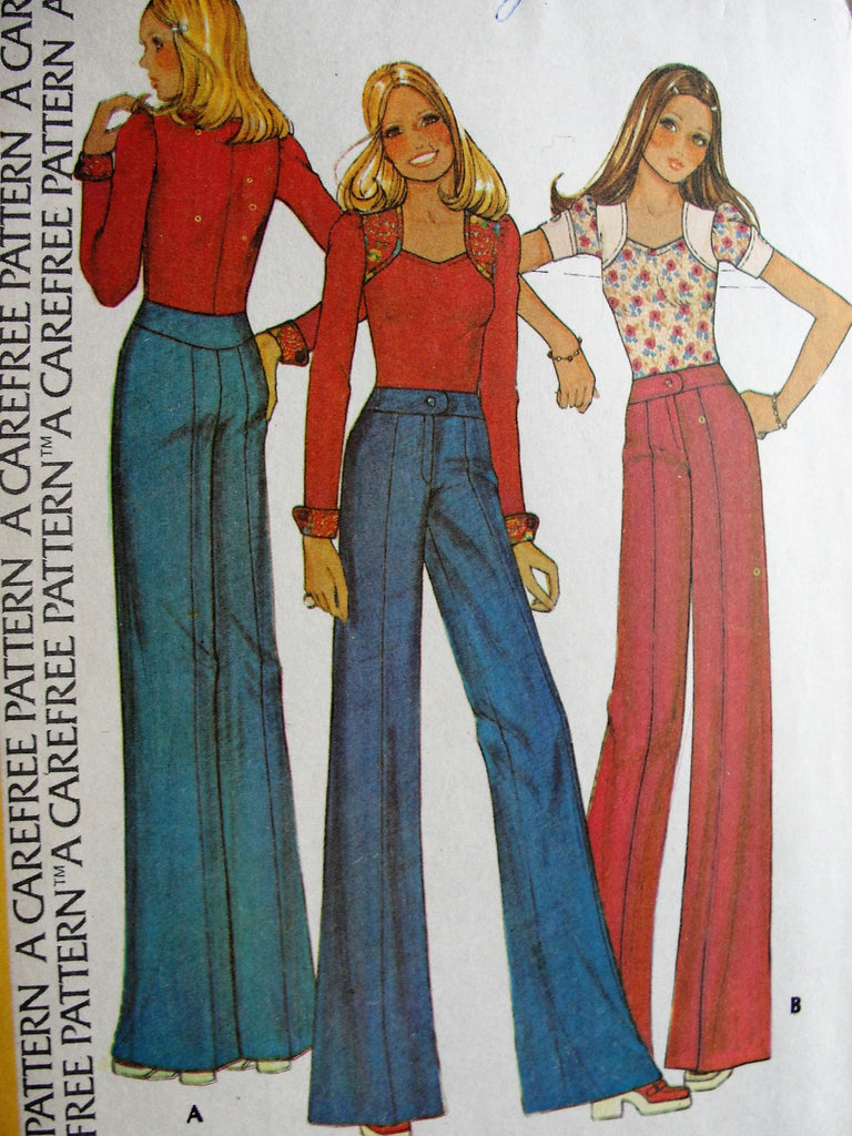 70s RETRO Blouse and High Waist Pants Pattern McCALLS 4192 Fab 1970s Fashion Style Bust 36 Vintage Sewing Pattern FACTORY FOLDED