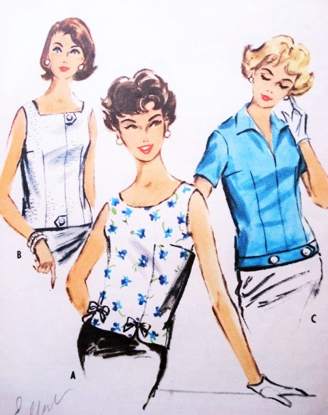 50s Rockabilly Bombshell Over Blouse Pattern McCALLS 4605 Three Hot Styles Day or Cocktail Evening Bust 36 Vintage Sewing Pattern