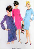 60s MOD Shift Dress Pattern McCALLS 8362 Cute Slim Dress Bust 31 Vintage Sewing Pattern UNCUT