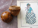 BEAUTIFUL Victorian Carved Thimble Case Darning Egg Sewing Case Coquille Nut Treen Ware Vintage Sewing Collectible