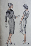 1950s STYLISH Slim Day or After 5 Dress Pattern VOGUE 9734 Easy Elegance Bust 34 Vintage Sewing Pattern FACTORY FOLDED